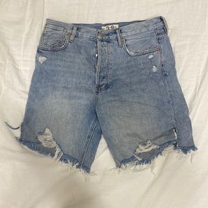 free people denim shorts